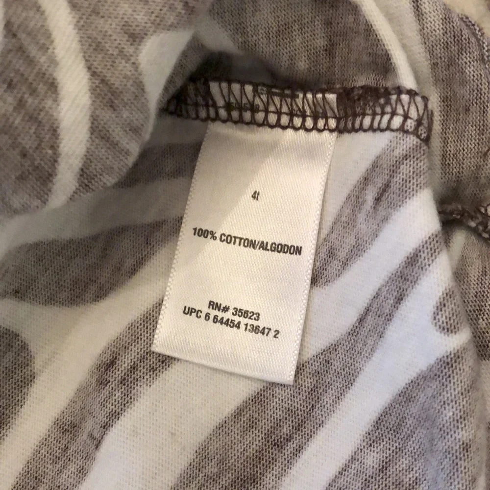 Carter’s Brown White Zebra Animal Print Pleated Swing Tank Top Size 4T